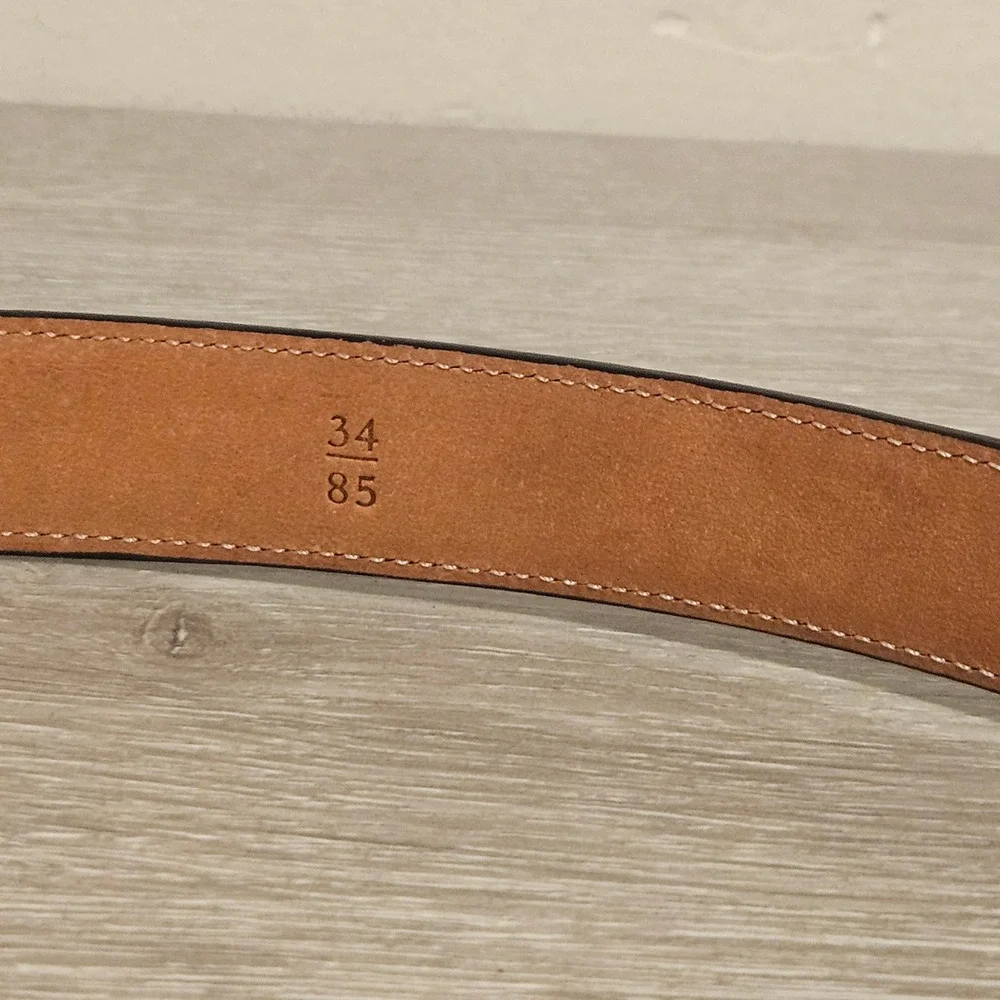 Trafalgar Mens Italian Calfskin Leather Belt Black Size 34 85 1101TF66-001
